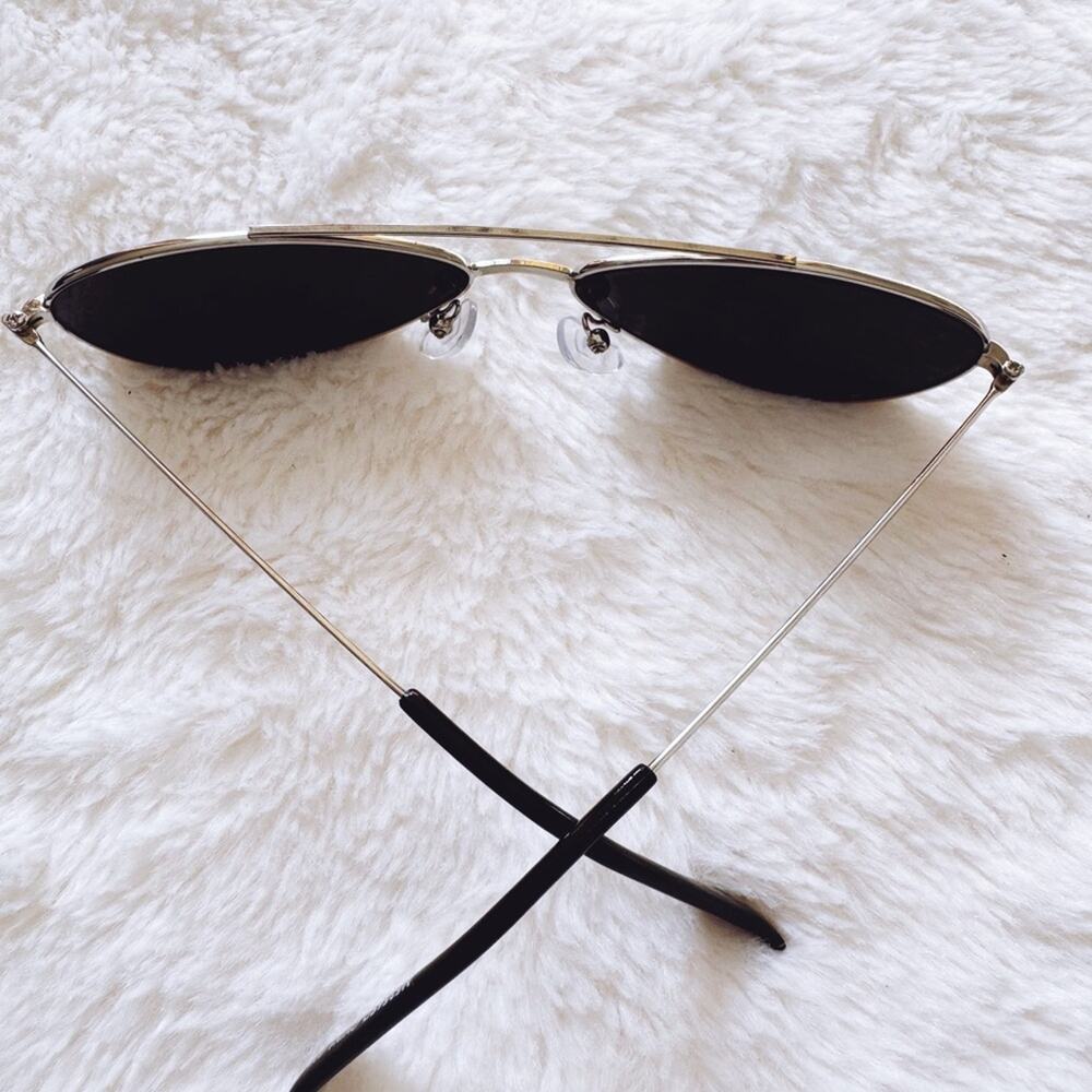 Carl Black w/ Silver Rims Aviator Sunglasses - Picture 9 of 11